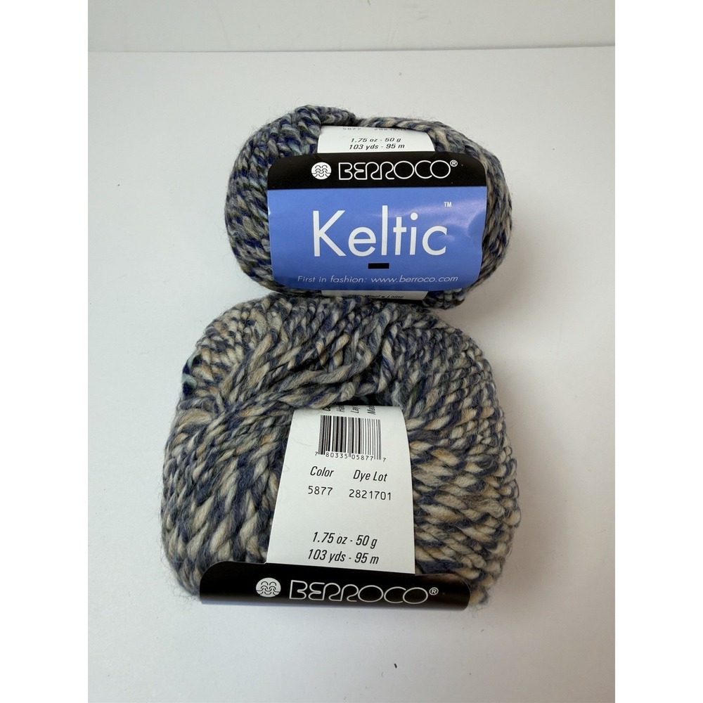 Berroco KELTIC Yarn Wool Blend Lot Of 2‎ Made in Italy